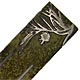 This bookmark was made in the US by the Heintz Art Metal Shop between 1910 - 1930. It is an Arts and Crafts design with a silver design on the top and a green florentine patina over brass. It is unmarked.