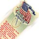  This bookmark was made in the US by the Westminster Press of Philadelphia, PA. It is a celluloid bookmark with the star spangled banner printed on the front. The top is in the shape of a shield with a US flag and a ribbon on top with "E. Pluribus Unum." The date is 1905 - 1915.   