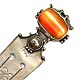  This bookmark was made in Europe. It is large and heavy and was also used as a letter opener. It has a large piece of amber or agate at the top. It is marked 925 on the back. The date is 1920 - 1930.    