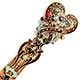  This bookmark was made in France between 1890 and 1900. It is a very decorative brass and Champleve enamel piece.  