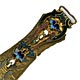  This bookmark was made in France between 1890 - 1910. It is made of bronze d'ore and is known as a Battersea style. It has colorful enamel on the top blade and a cutout design on the bottom blade.  