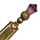  This bookmark was made in England or Scotland. It is a thistle with a purple citrine jewel on top. It is made of brass. The date is 1900 - 1910.     