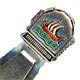 This bookmark was made in Denmark between 1940 - 1950. It is marked 935S and H Gr. The top is an enamel picture of a Norse ship with the word NORGE underneath. 