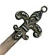This bookmark was made in the US by an unknown manufacturer. It is marked only Sterling on the back. The top blade has a figure of a fleur-de-lis. The date is 1900 - 1910.   