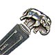 This bookmark was made in Glasgow, Scotland in 1920. It is marked with the hallmarks for this time and place and W.W.C for the manufacturer. It has a figural elephant on top balancing on two feet.