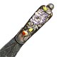 This bookmark was made in China by an unknown manufacturer. It is completely unmarked but has been tested to be sterling. The top blade is a beautiful enamel flower and leaves. The date is 1900 - 1910.