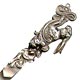 This bookmark was made in the US by an unknown manufacturer. It is marked sterling. It is a figural of rabbit running behind a flower. The date is 1900 - 1910.