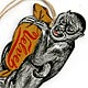 This bookmark was made in the US between 1900 - 1910. It is made of aluminum and is an advertisment for Velvet Candy. It is a lithograph of a monkey holding a bag of Velvet candy where the monkey's elbow is the cutout for the top blade.  