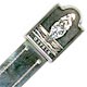 This bookmark was made in Iceland. It is marked 925S GB. The top is a figural of a geyser erupting with the word Geysir underneath it. The date is 1950 - 1960.