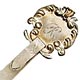 This bookmark was made in the US by an unknown manufacturer. It is marked only sterling on the back. The top is a floral sheath inscribed with the inital R. The date is 1900 - 1910.  
