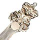 This bookmark was made in the US by an unknown manufacturer. It is marked Sterling 925/1000 on the back. It is an art nouveau flower design. The date is 1900 - 1910.