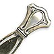 This bookmark was made in the US by an unknown manufacturer, possibly by Webster. It is marked sterling. The top has an art deco design. The date is 1920 - 1930.