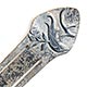 This bookmark was made in the US by the Heintz Art Metal Shop. It is unmarked. The top is a sterling bird on a branch. The bookmark is bronze with a florentine silver finish. The date is 1910 - 1920.