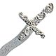  This bookmark was made in the US by an unknown manufacturer. It is marked sterling 1651 on the back. It is in the shape of a dagger with an art nouveau handle and top blade. The long blade is inscribed May ELB 29th. The date is 1900 - 1910.  