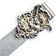 This bookmark was made in the US by an unknown manufacturer. It is marked sterling on the back. It is a small piece with an art nouveau design of a cherub as the top blade. The date is 1900 - 1910.