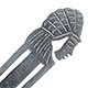 This bookmark was made in Mexico by an unknown manufacturer. It is marked 925, Mexico and T4-102 on the back. It is a simple piece with the design of a Native American with a feather headdress. The date is 1970 - 1990.