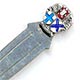  This bookmark was made possibly made in France or Portugal. It has two small hallmarks. The top is an enamel design of a three shields. The number 1140 also appears above the lower left shield. The date is 1950 - 1970.     