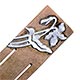  TThis bookmark was made in the US by Heintz Art Metal Shop. It is bronze with a dark brown patina and a design with a silver overlay. This is from the Arts and Crafts period. The date is 1910 - 1930.      
