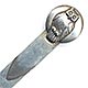  This bookmark was made in the US by Frank M. Whiting Co. The top has a round medalion with a high relief figural owl. The date is 1900 - 1920.   