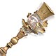  This bookmark was made in England or Scotland by an unknown manufacturer. It is brass with a rose quartz marble crystal surrounded by thistle leaves and a thistle on top. The date is 1890 - 1910.   