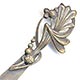  This bookmark was made possibly in Italy or France. It is silver-plated brass and has an art nouveau flower design on the top. The date is 1890 - 1910.   