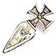  This bookmark is made in the US by an unknown manufacturer. It marked only sterling on the back. The top is the German Iron Cross of 1914. The date is 1930 - 1950.     